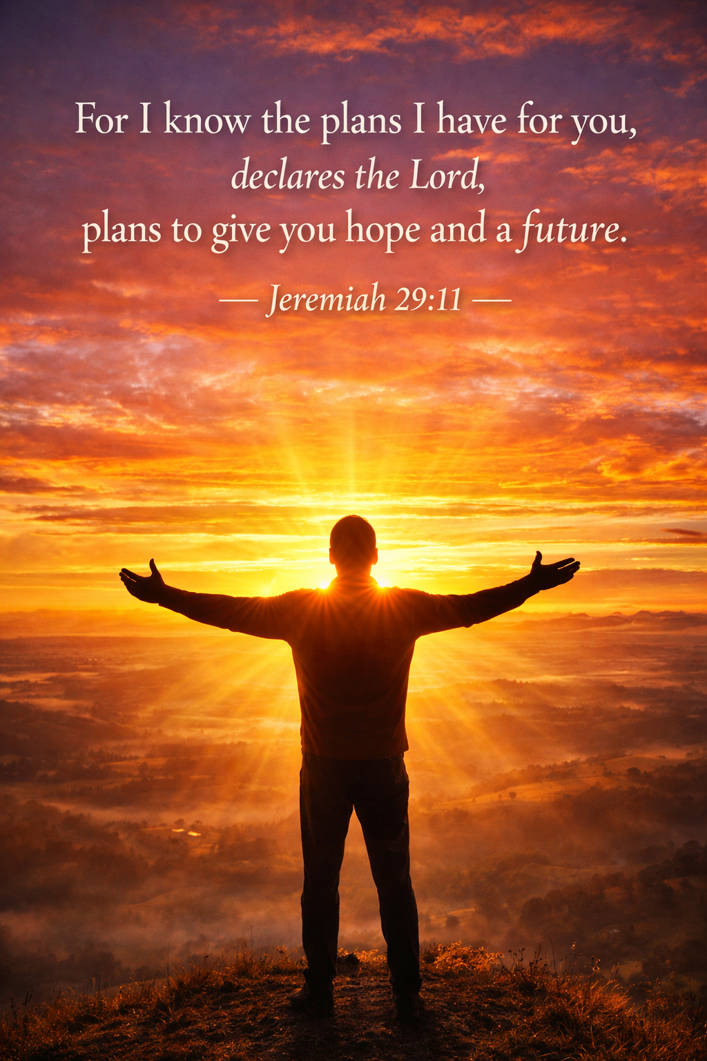 Jeremiah 29:11 -- Hope and Future Sunrise Vertical HD Wallpaper